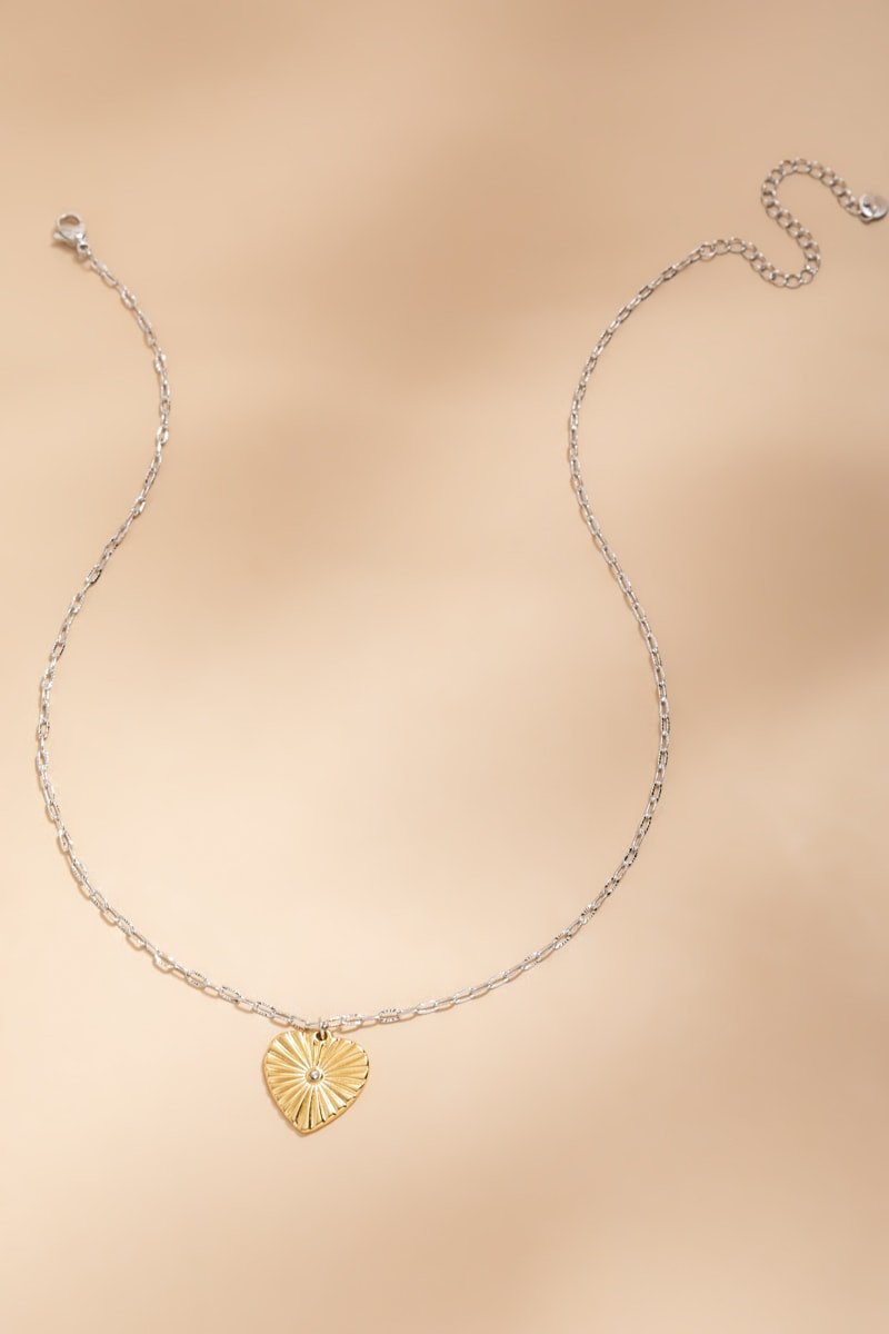 Jody Stainless Steel Heart Pendant Necklace