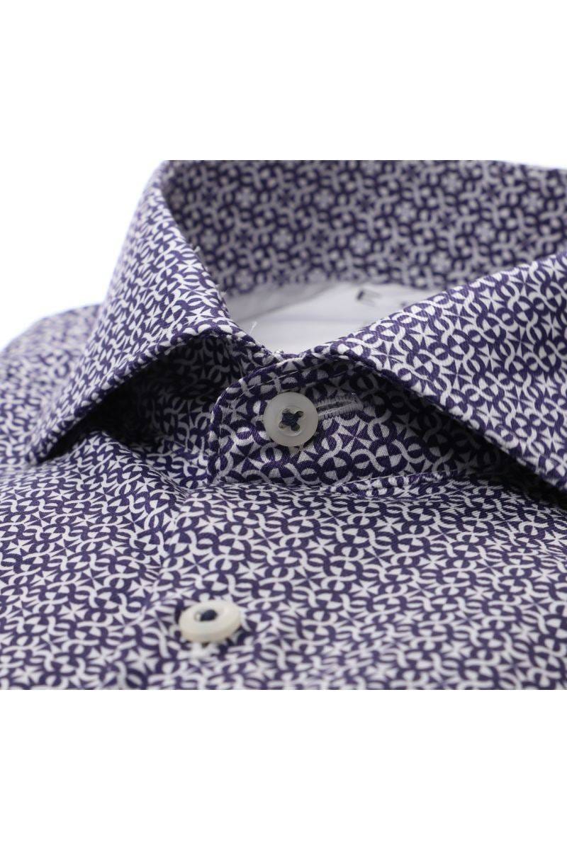 ETERNA Performance Super Slim Tencel Hemd marine, Bedruckt