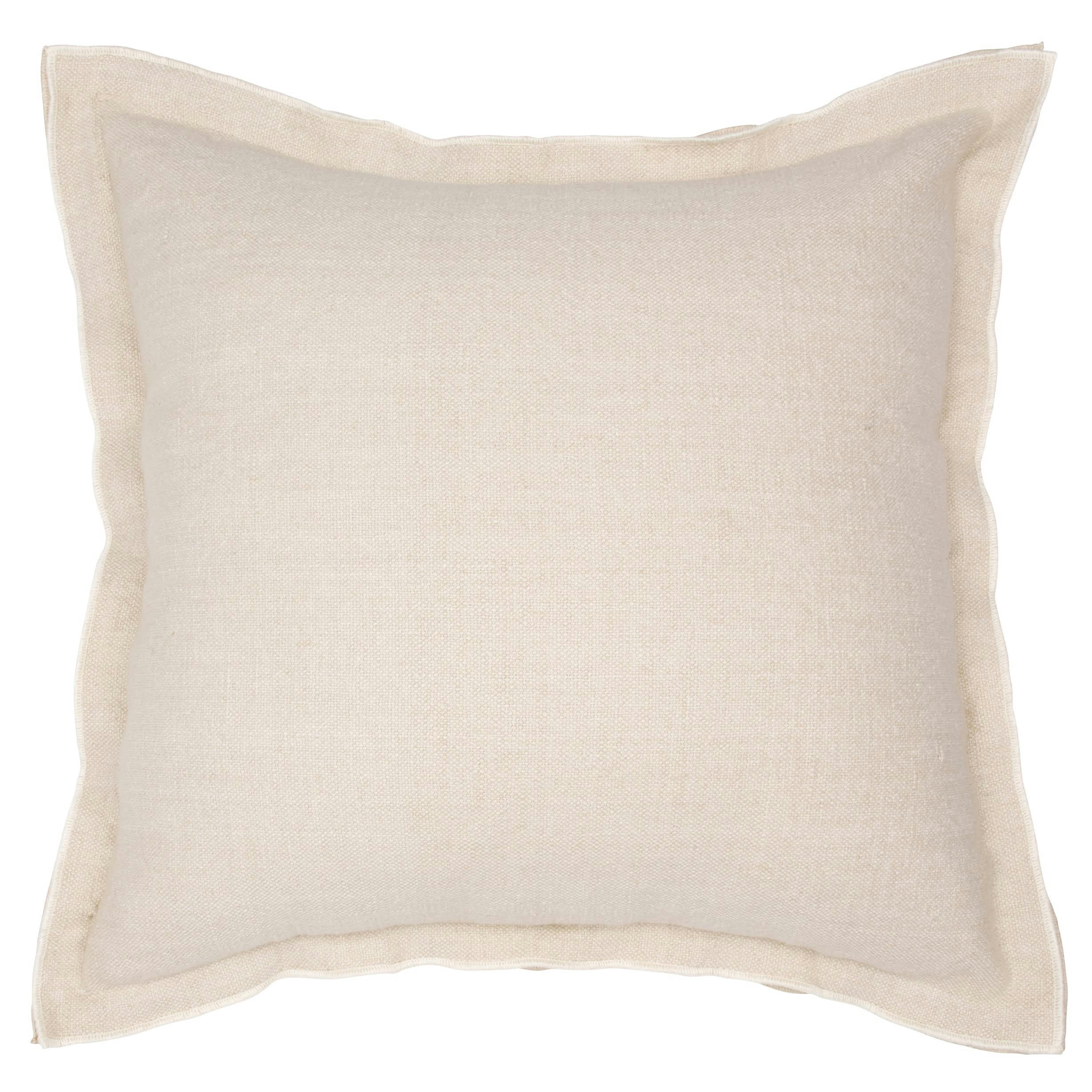 DAISEI - Housse de coussin bicolore en coton et lin beiges 40x40