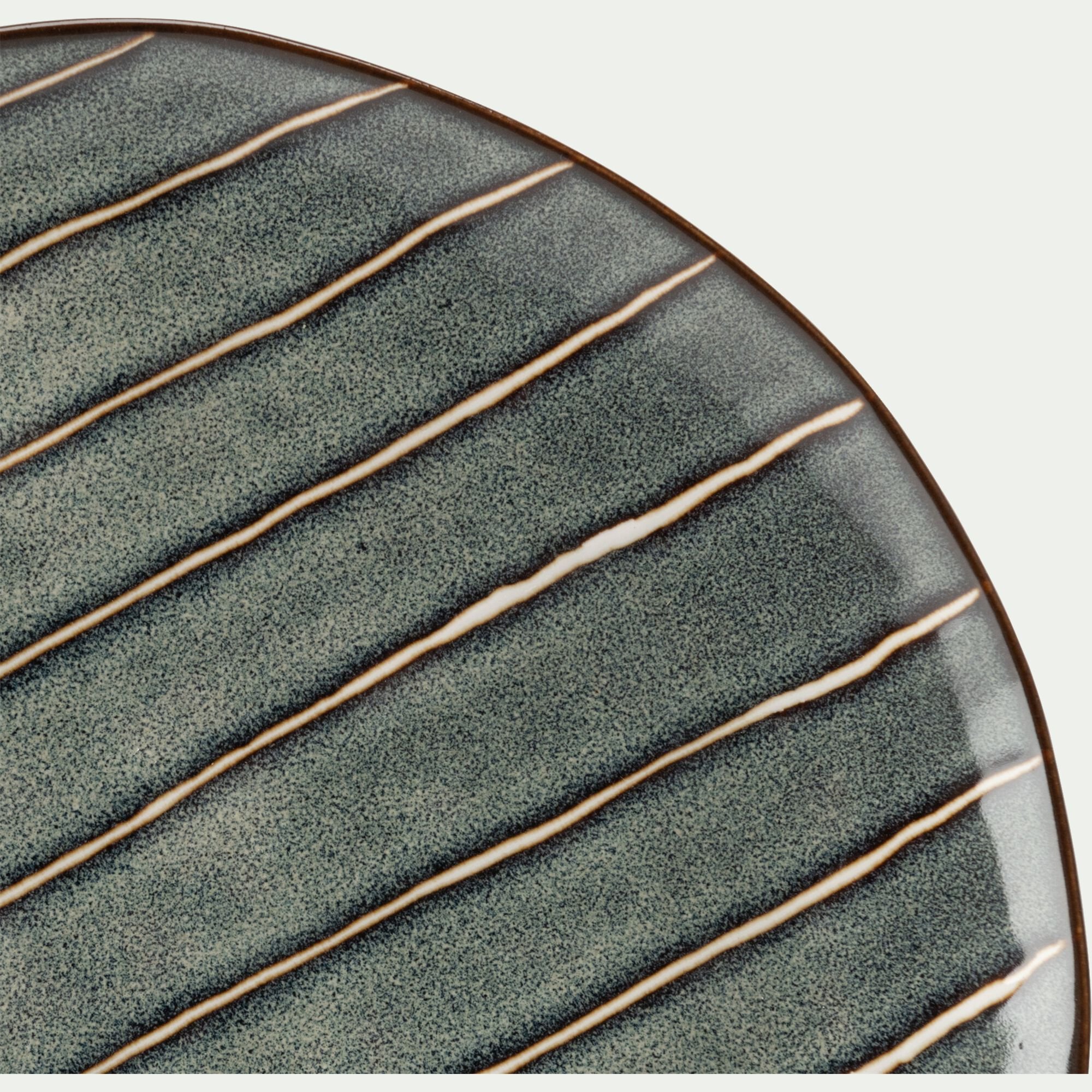 XYLANE - Assiette à dessert en grès D20,5cm - vert