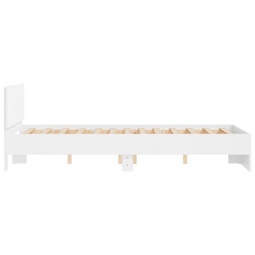 NNEVL Bed Frame with Headboard White 135x190 cm