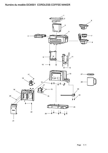 Machine à café sans fil Makita DCM501Z 18V
