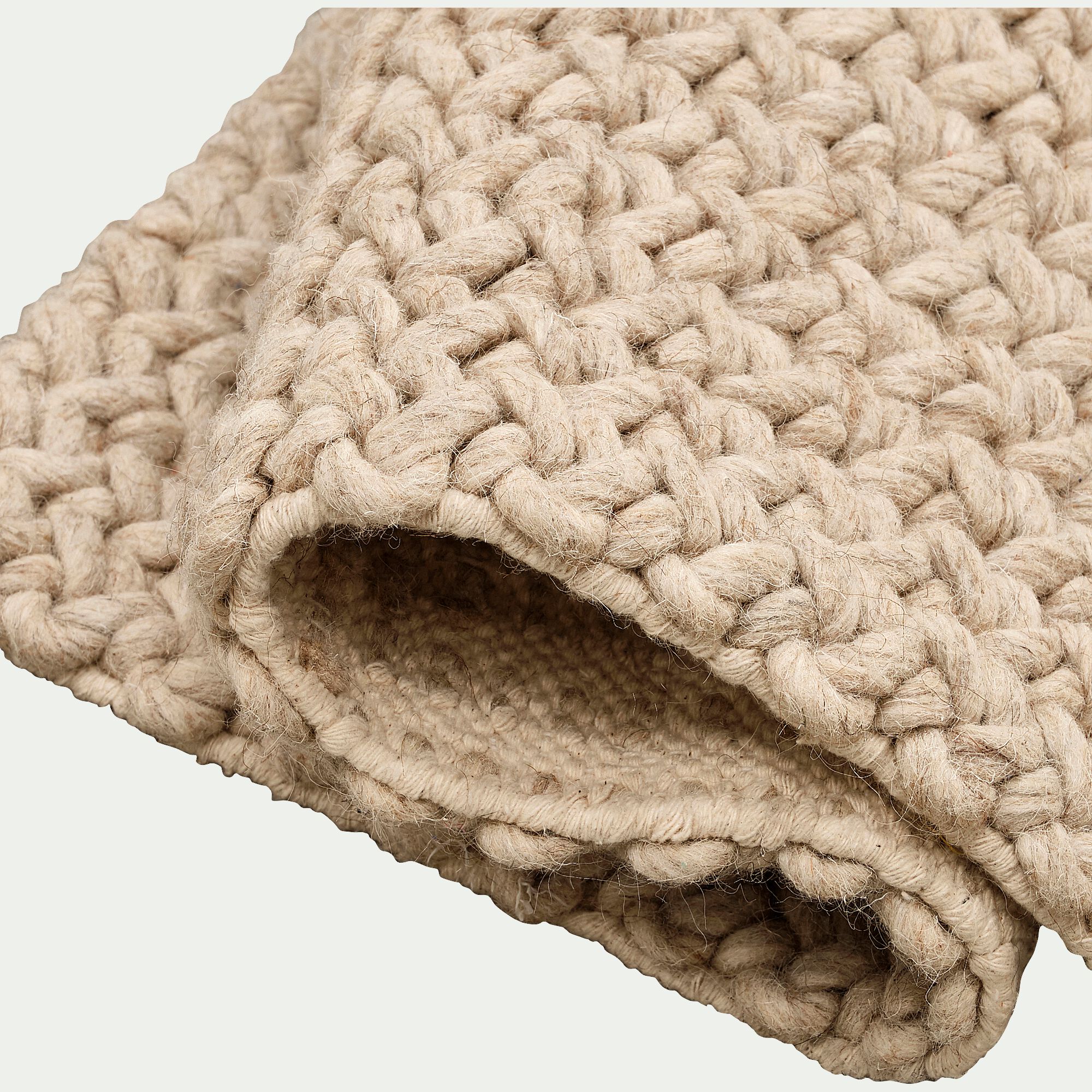 BURELLO - Tapis en laine et coton - beige 60x90cm