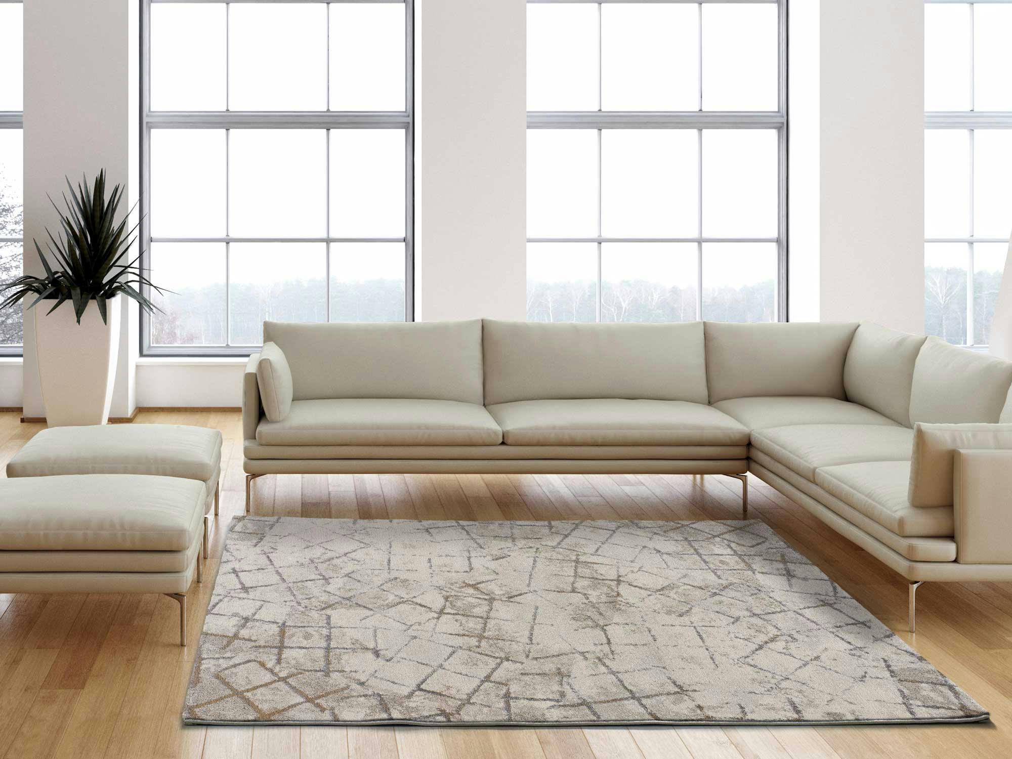 BEIRE - Tapis abstrait en beige, 160X230 cm