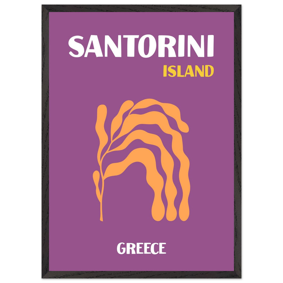 Artfulprints Poster met Lijst Griekenland - Santorini  - 50x70 cm - Paars