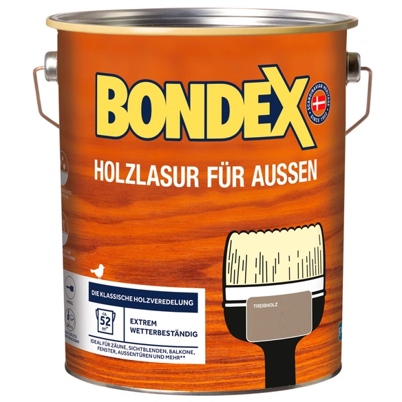 Holzlasur, für außen, 4 l, treibholz