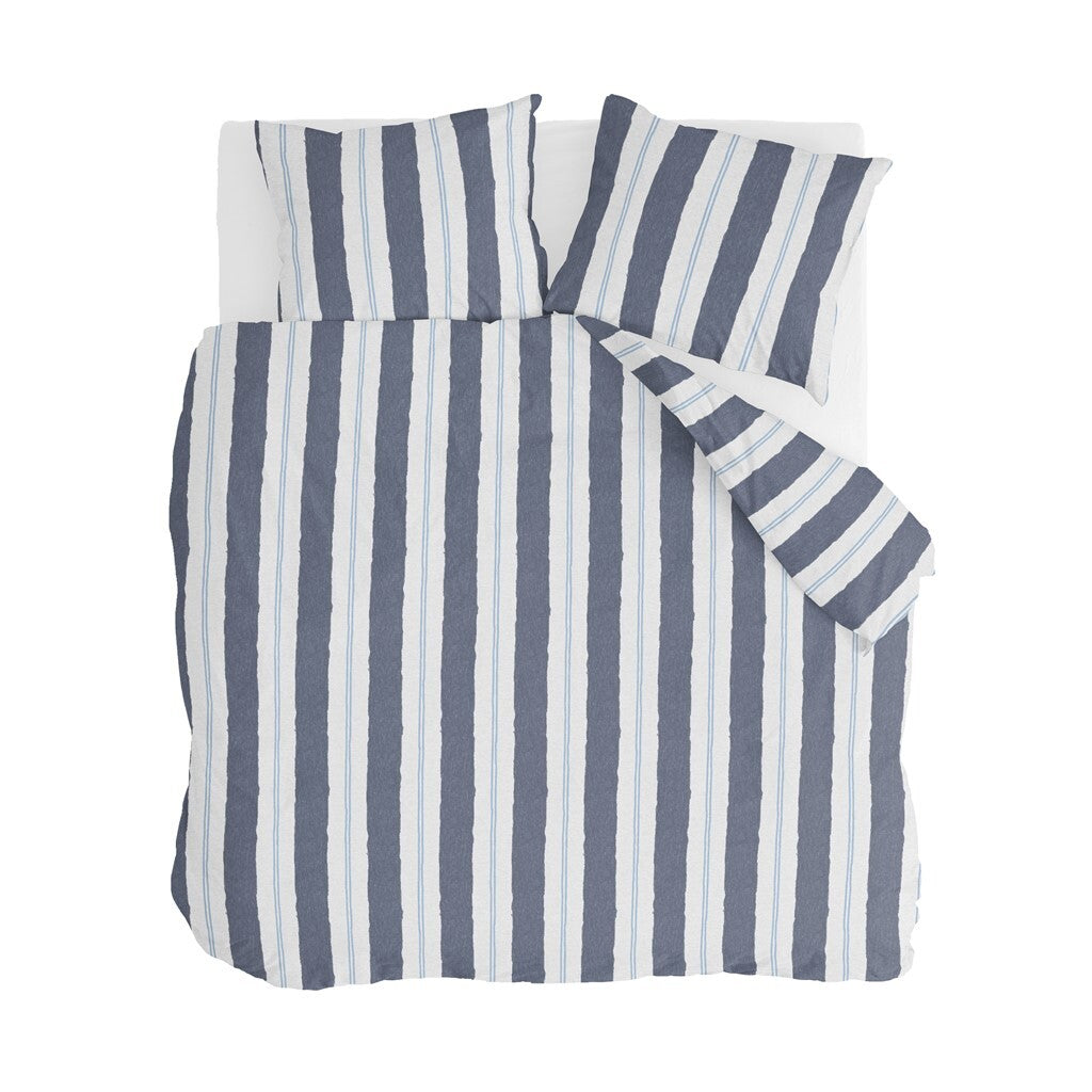 Walra - Dekbedovertrek Remade Nautic Stripes - 200x220 cm - Donker Blauw