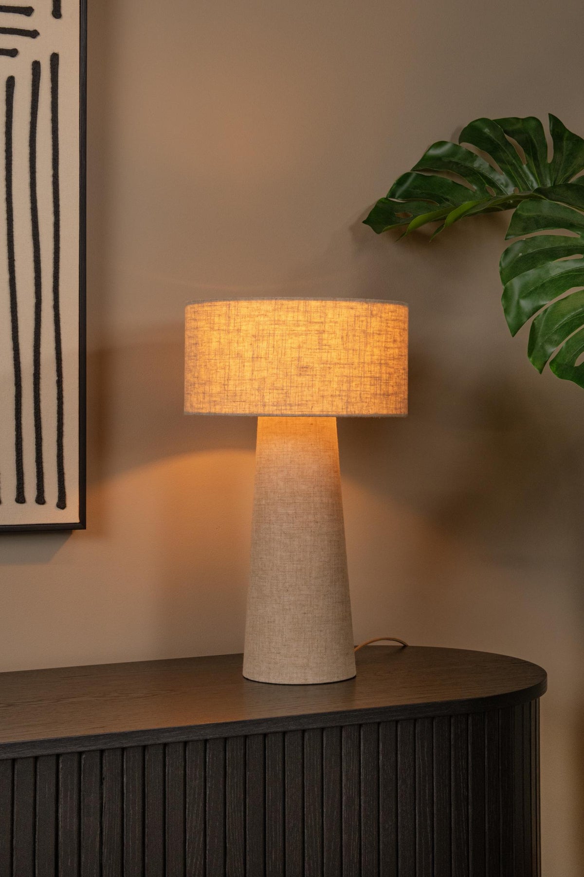 Lucide tafellamp LEEROY - 1xE27 - Taupe