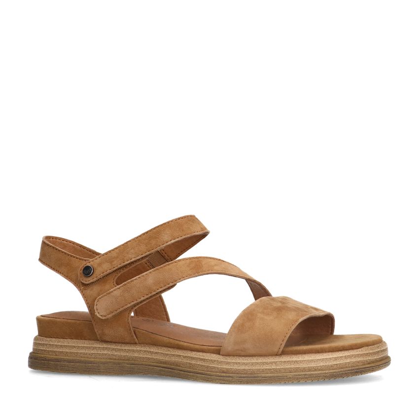 No Stress Cognac leren sandalen