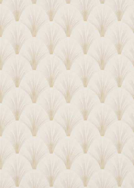 Papier peint vinyle intissé art déco beige, or L.1005 x l.53cm, Erismann Avantgarde