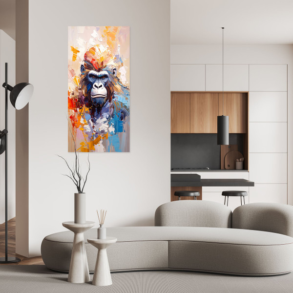 Naklejka na ścianęFeeby Kolorowy Goryl Abstrakcja farba 40x80