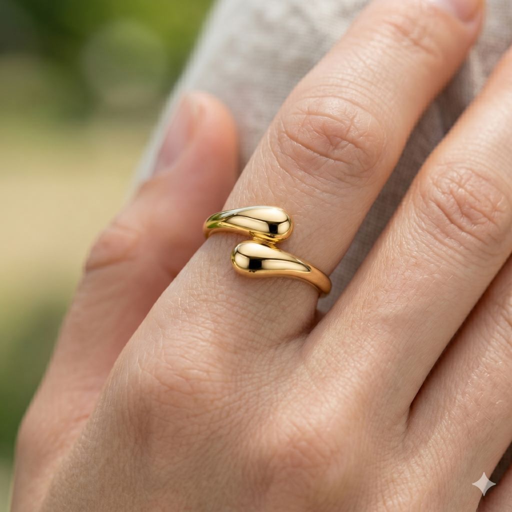 The Colourful Aura Minimal Open Curve Adjustable Gold/SIlver Ring