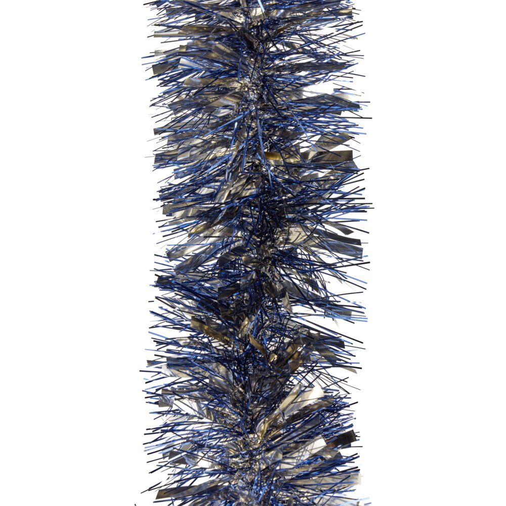 Guirlande de No&euml;l scintillante 2 brins bleu doré L180cm
