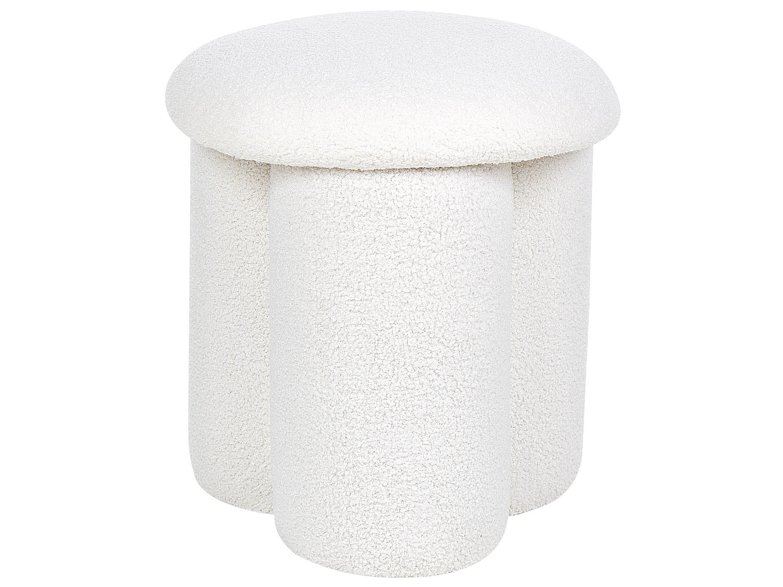Puf podnóżek minimalistyczny boucle złamana biel