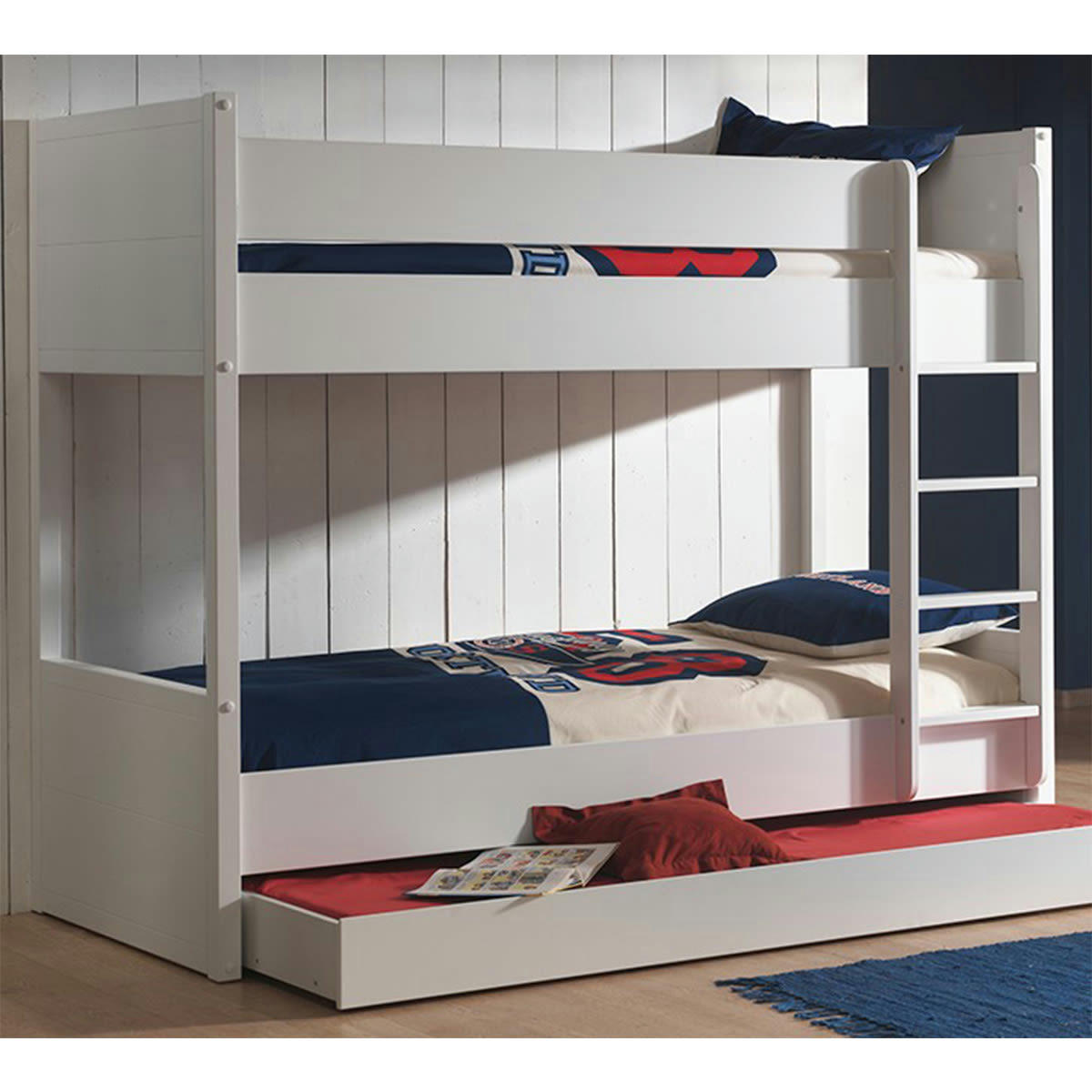 LARA - Lit superposé 90x200 sommier inclus blanc