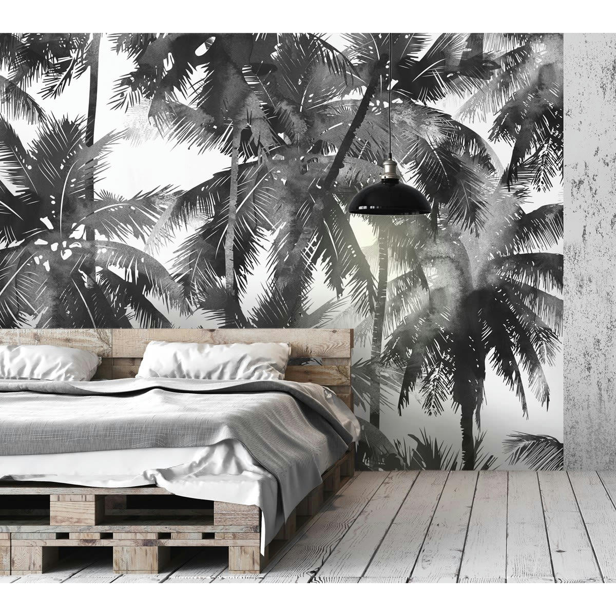 JUNGLE INDIGO - Papier peint panoramique en Papier Noir  240x270