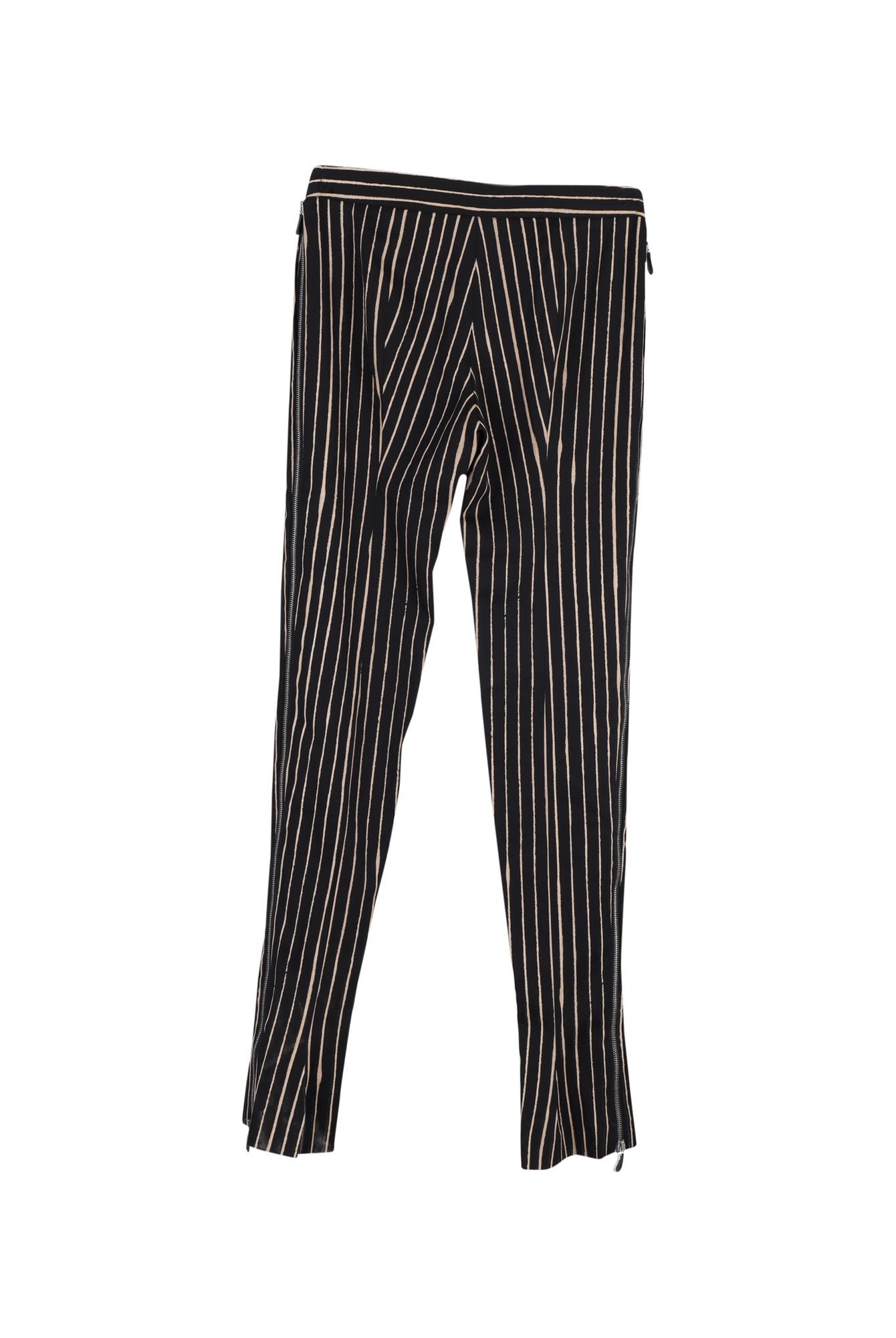 Alexander McQueen Preloved Striped Slim-Fit Trousers in Black Silk