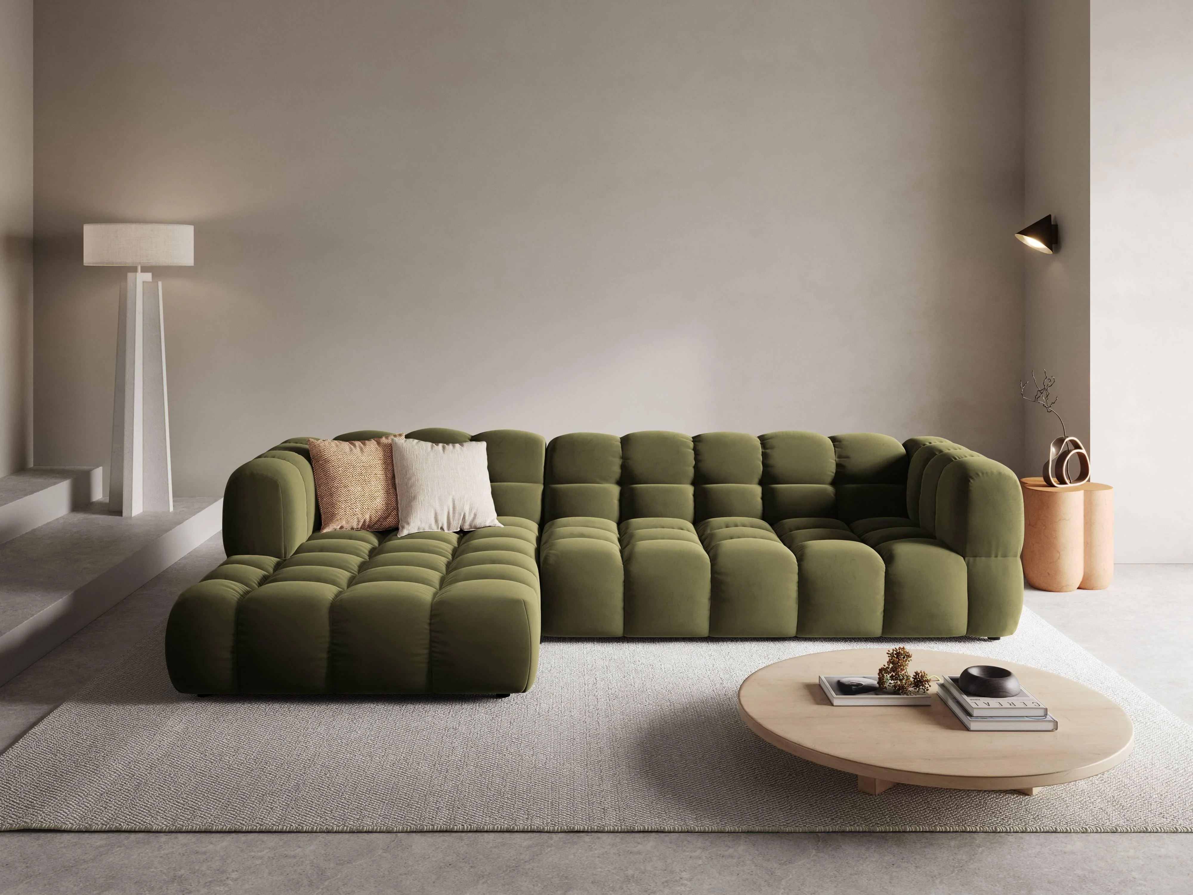 4-zits hoekbank Sky links velvet