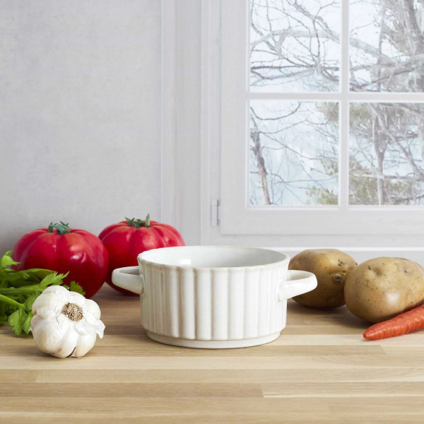 Ceramiczna miska na zupę RUSTICA 13,5 cm beżowa