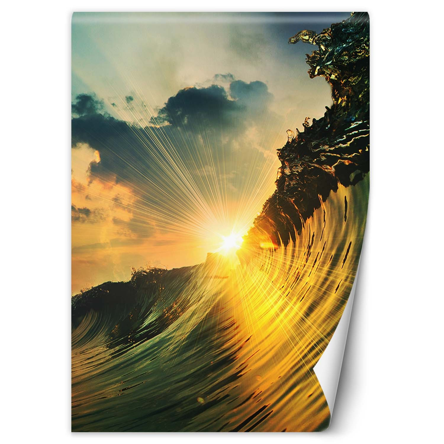 Feeby Fototapeta, Fala o zachodzie słońca 100x140