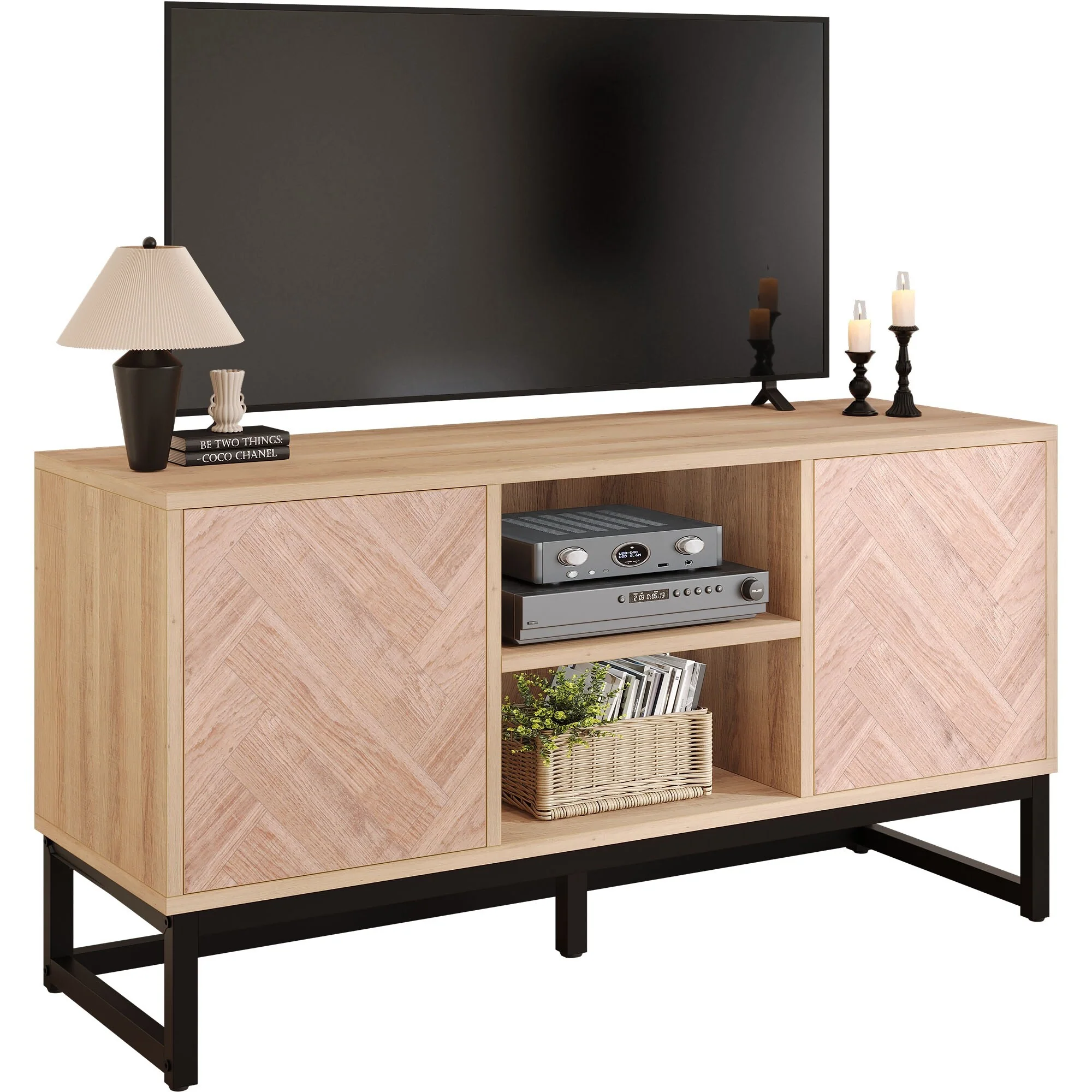 Moasis Mid-Century Modern TV Stand for TVs up to 55 Inch Entertainment Media Console