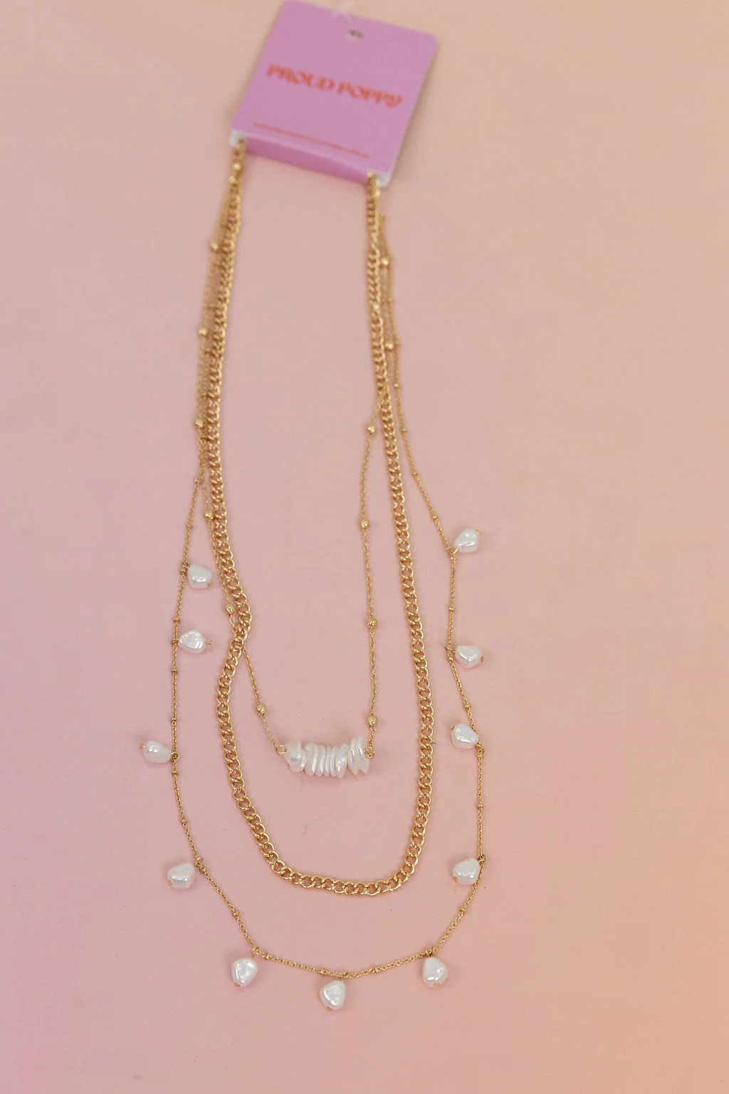 Multi Layered Pearl + Shell Necklace