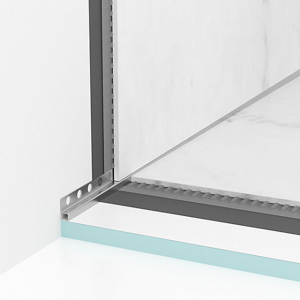Balneo Profilé murale inclinée à gauche pour douche 170cm, acier inoxydable, finition inox, Pente de 1,5%