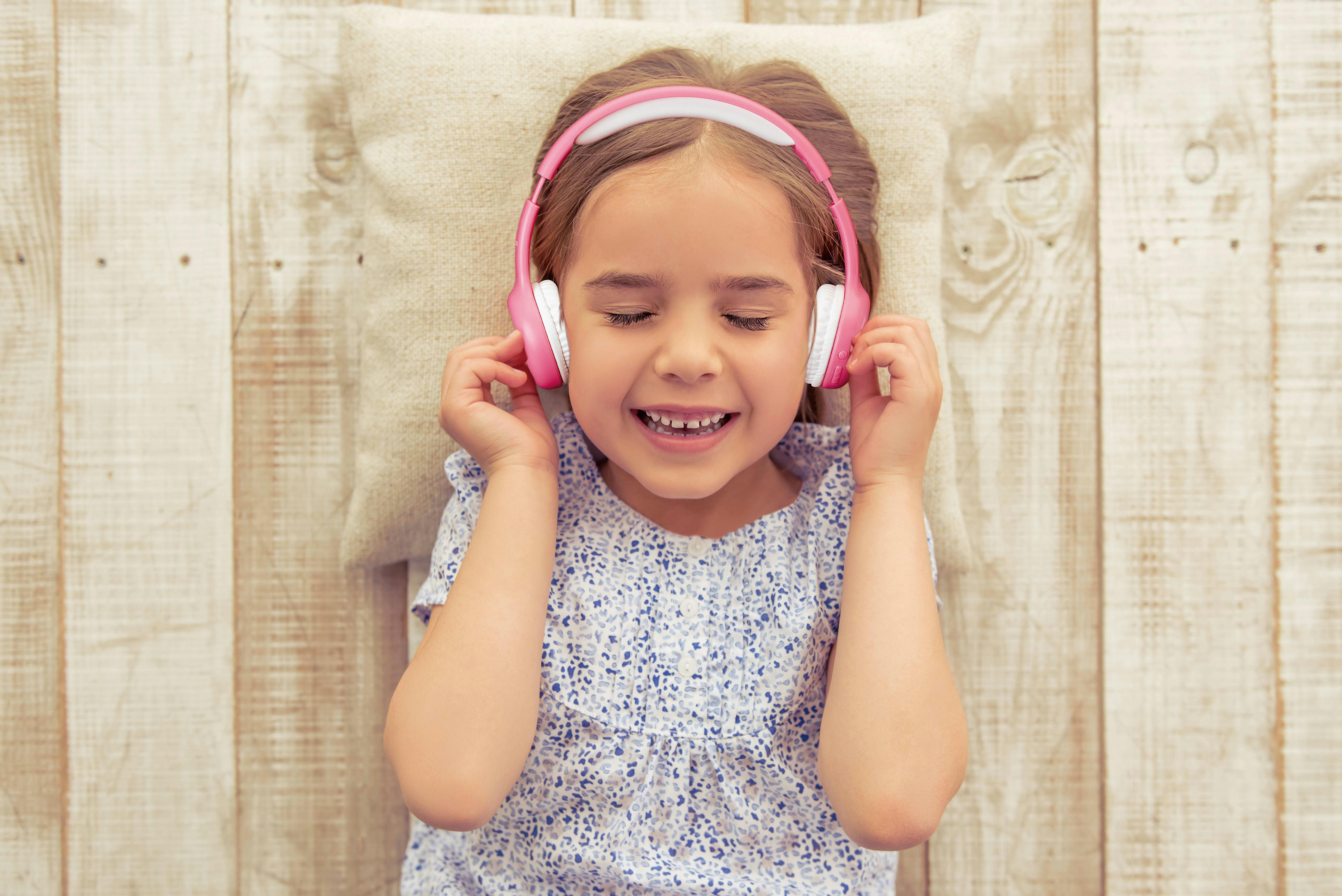 - Casque bluetooth pliable pour enfants rose