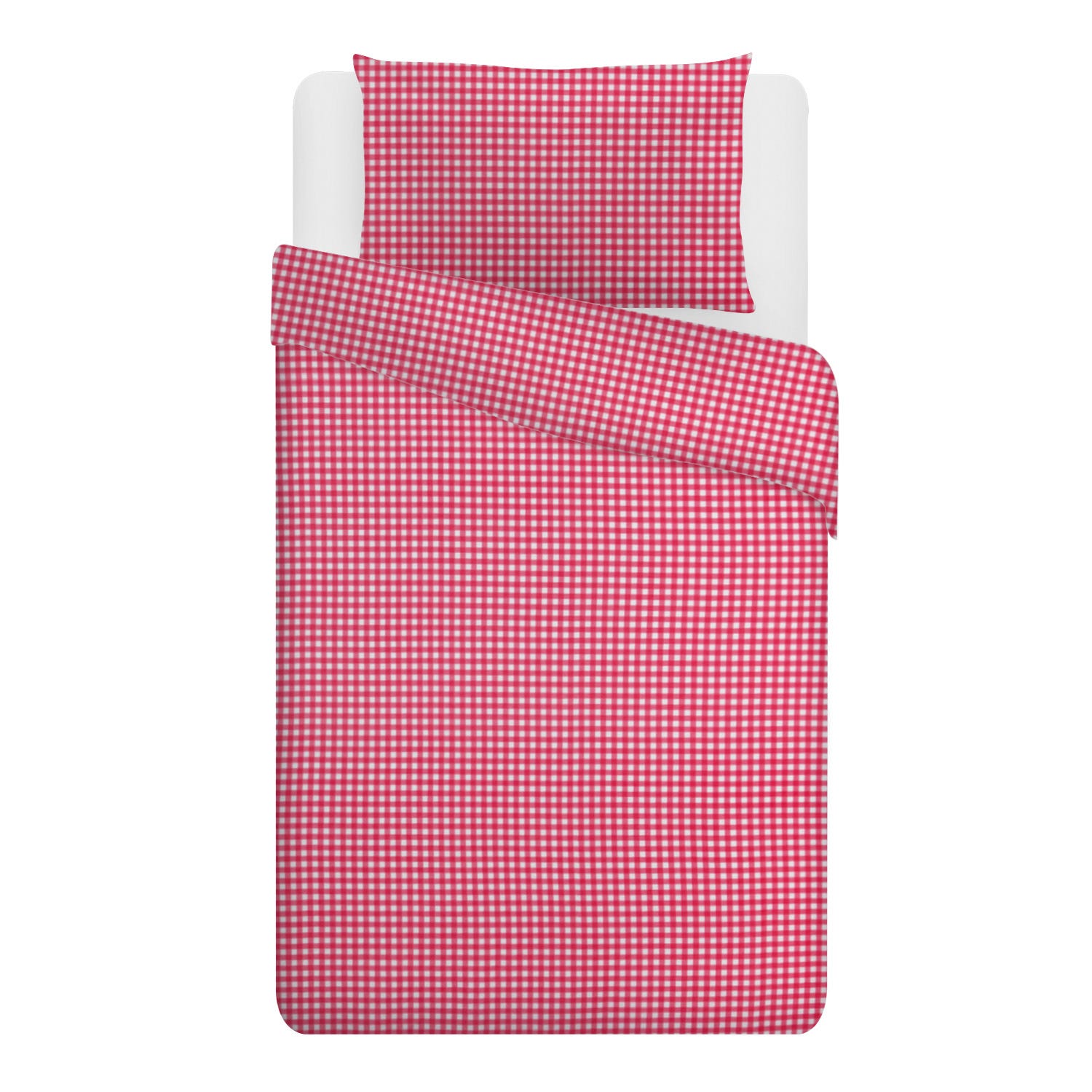 Parure copripiumino singolo quadretti rosso Young