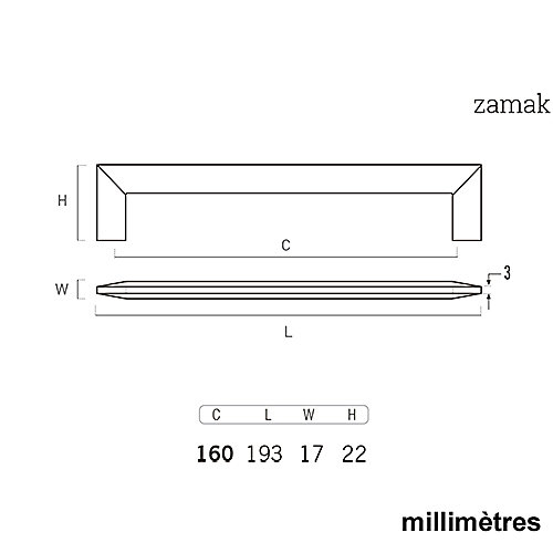 6 Un. poignées de meuble en 160MM inox matcuisine porte tiroir armoire