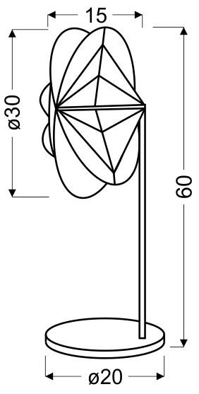Lampa 1x40w SPIDER e14 60 cm czarna