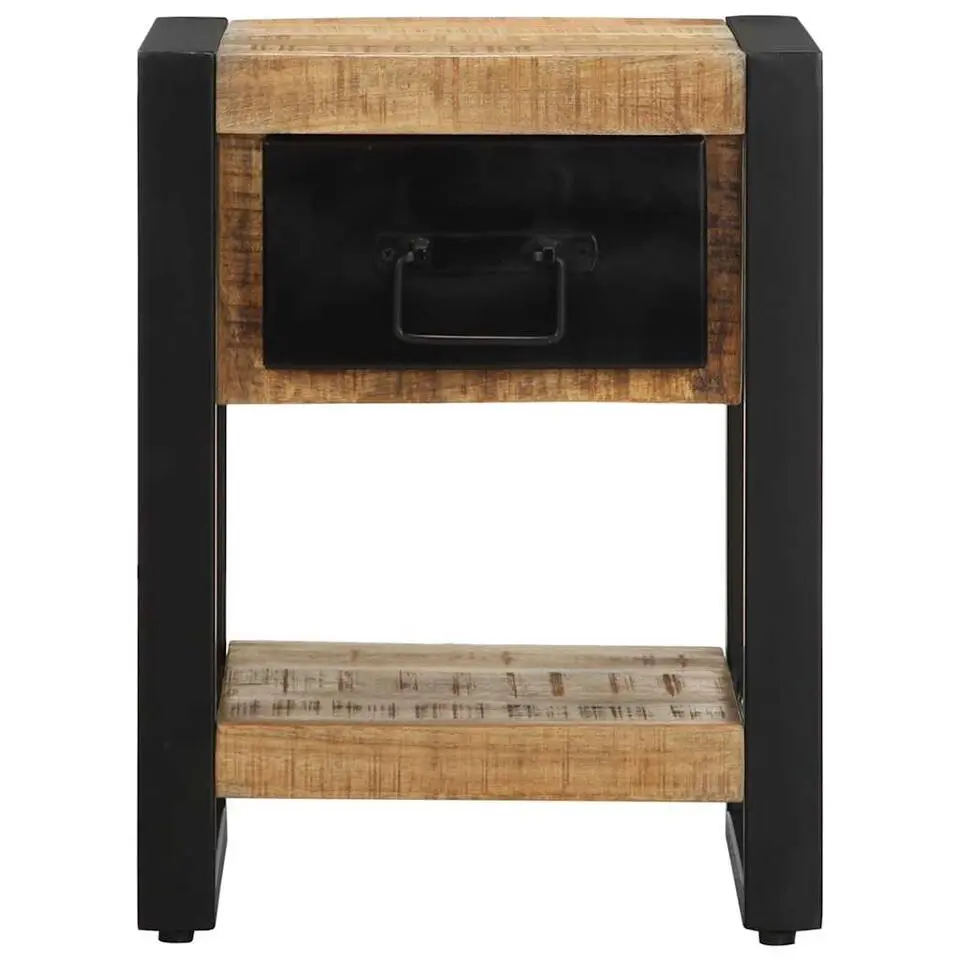 vidaXL - Industrieel Nachtkastjes met lade - Naturel - Hout - 35x34x45 cm - 2 st