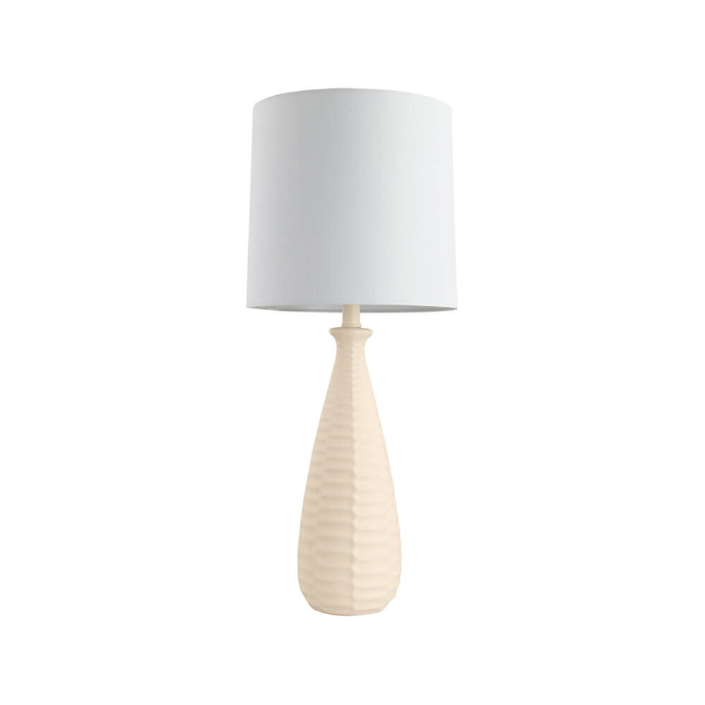 HOME DELUXE Grote tafellamp met stoffen kap MELVA - Crème