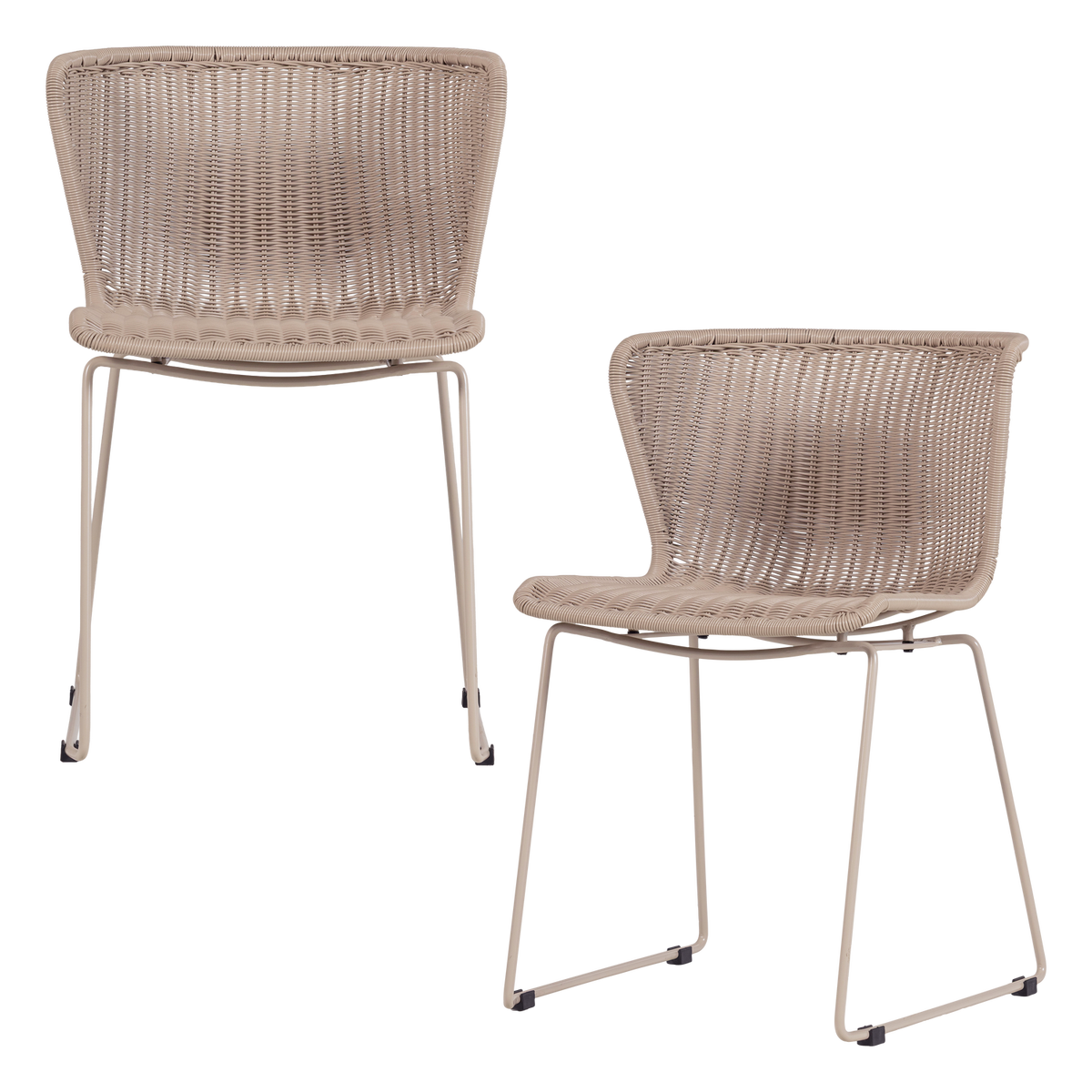 WOOOD tuinstoelen Wings - Zand - Kunststof - 78x55x54 - Set van 2