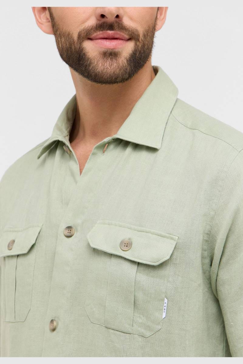 ETERNA 1863 Modern Fit Hemdjacke khaki, Einfarbig