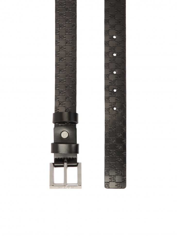 Black belt with embossed KAZAR monograms