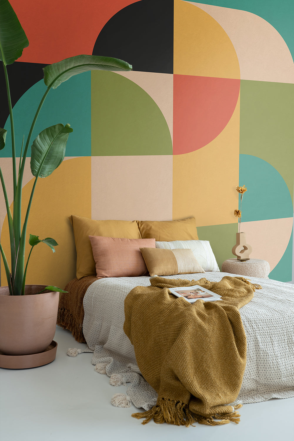 ESTAhome fotobehang cirkels in Bauhaus stijl multicolor - 250 x 279 cm - 159370