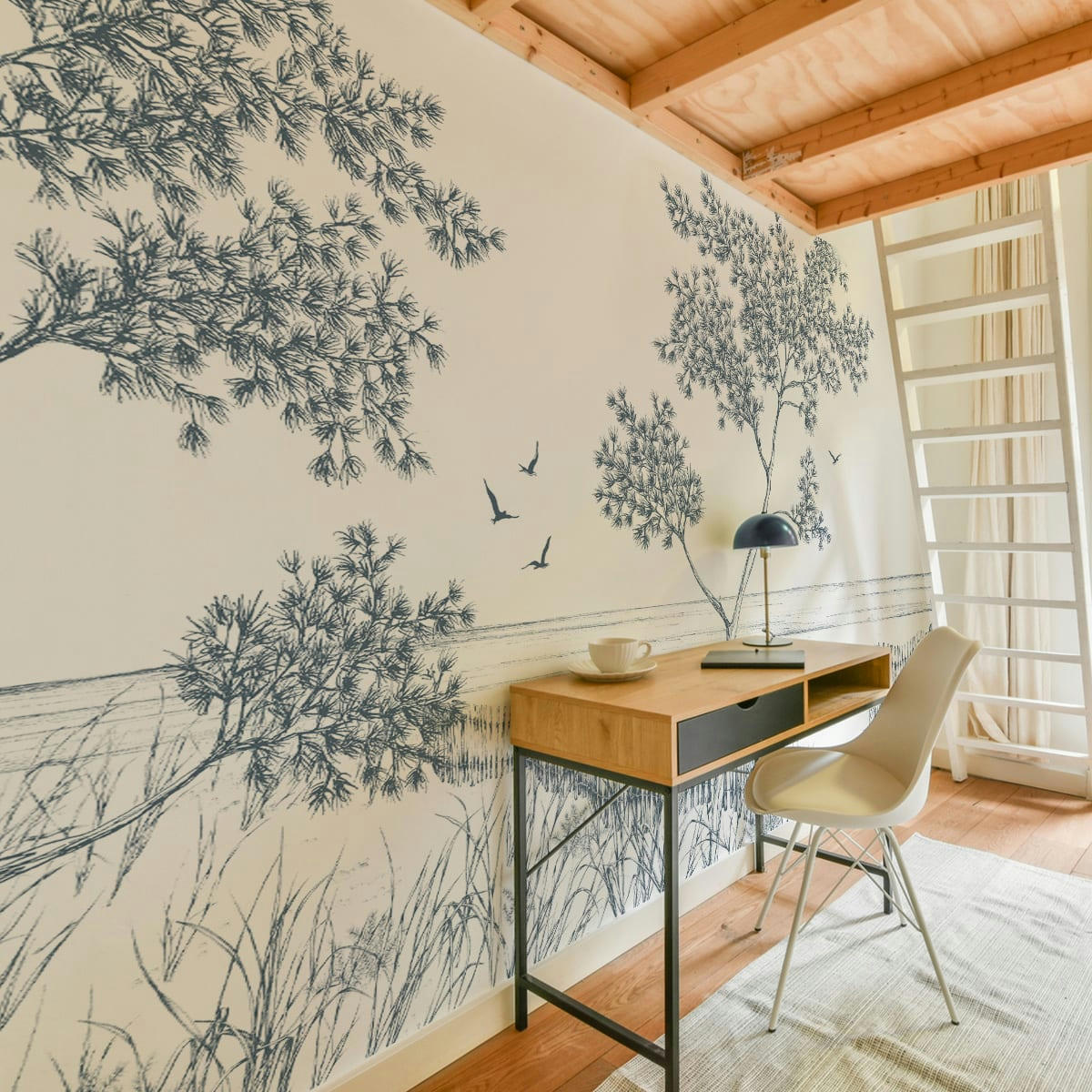 - Papier peint panoramique balade en bord de mer 375 x 250 cm