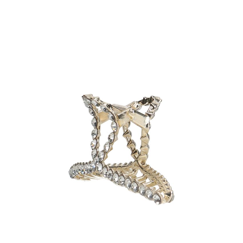 Manfield Goudkleurige haarklem met steentjes