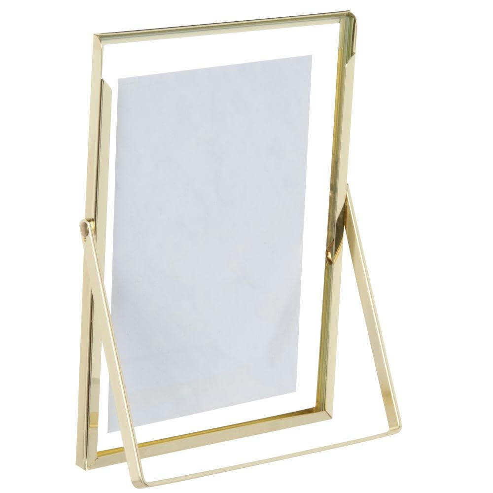 - Cadre en verre et métal doré 14x19 cm