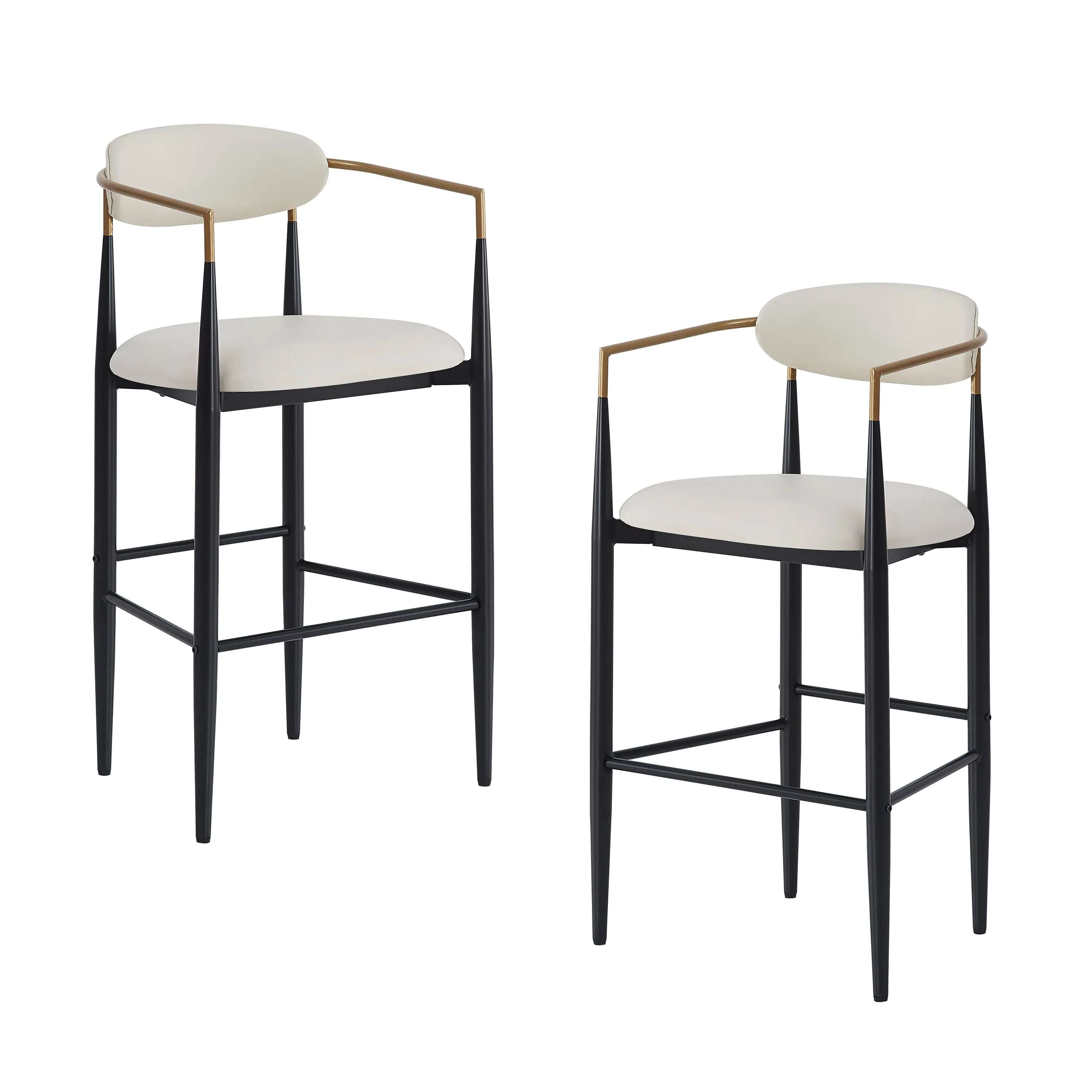 Barstools Set Of 2,Upholstered Bar Stools With Back