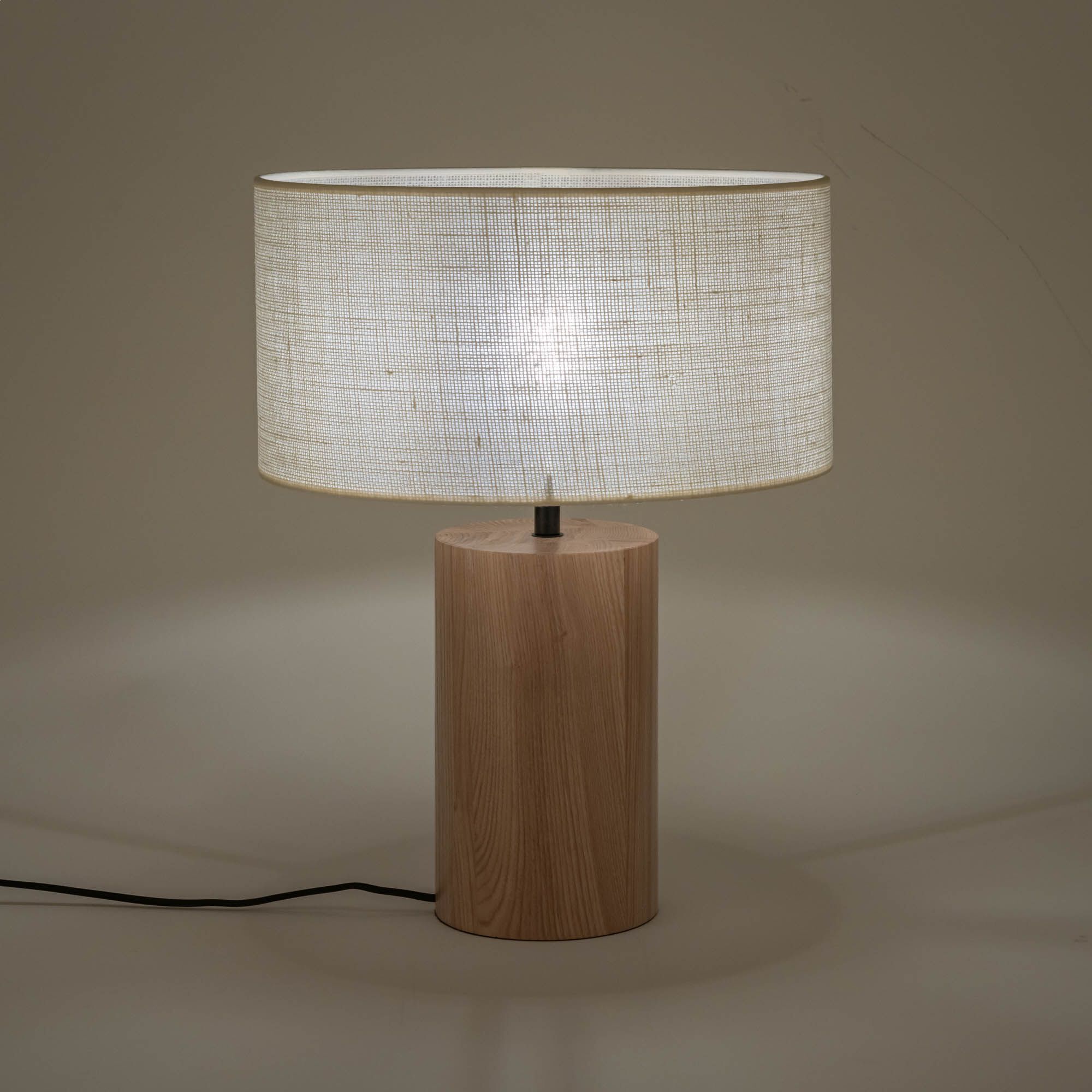 ANDEL - Abat-jour cylindrique en jute D35cm - blanc