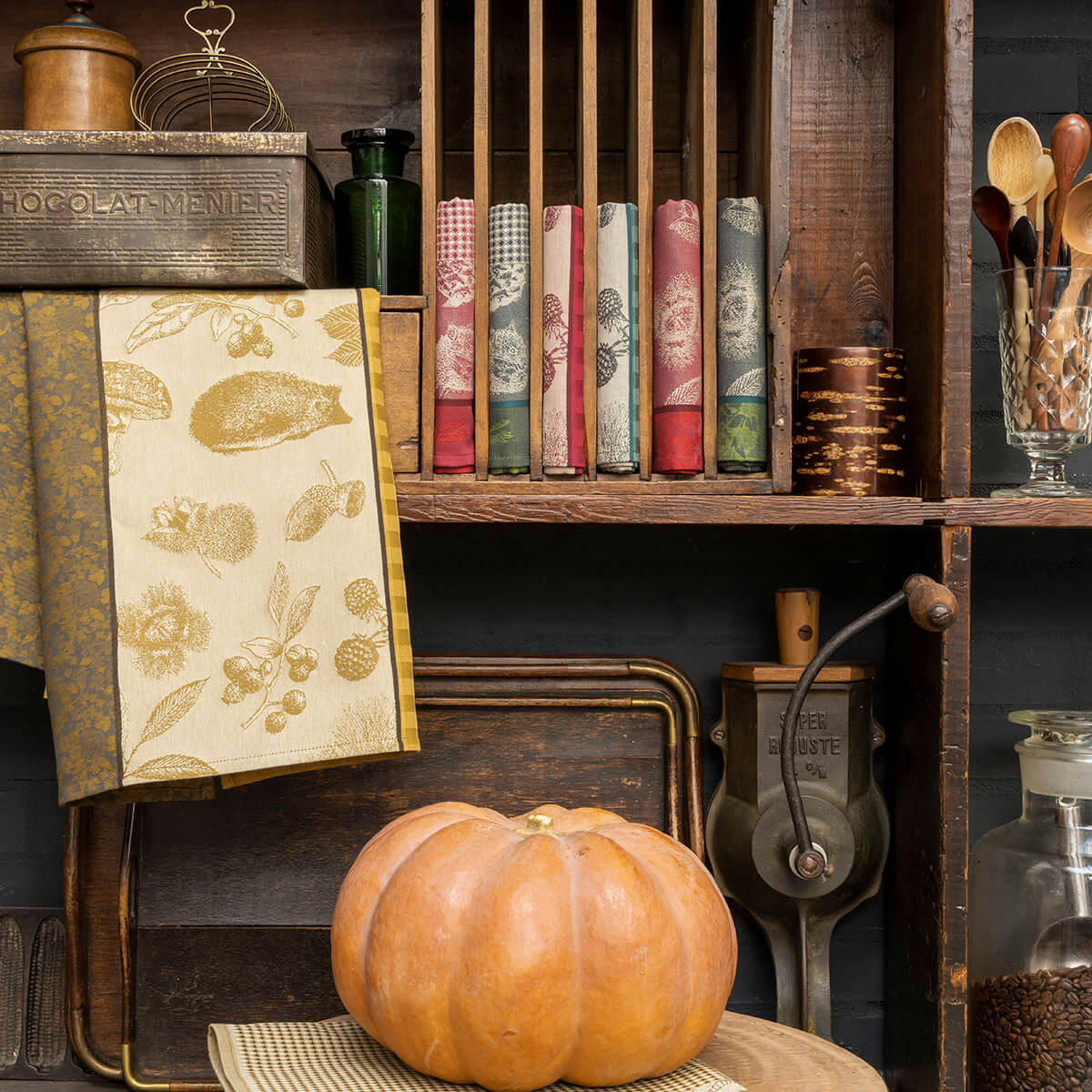 DANS LES BOIS TRYPTIQUE - Torchon en coton sapin 60 x 80