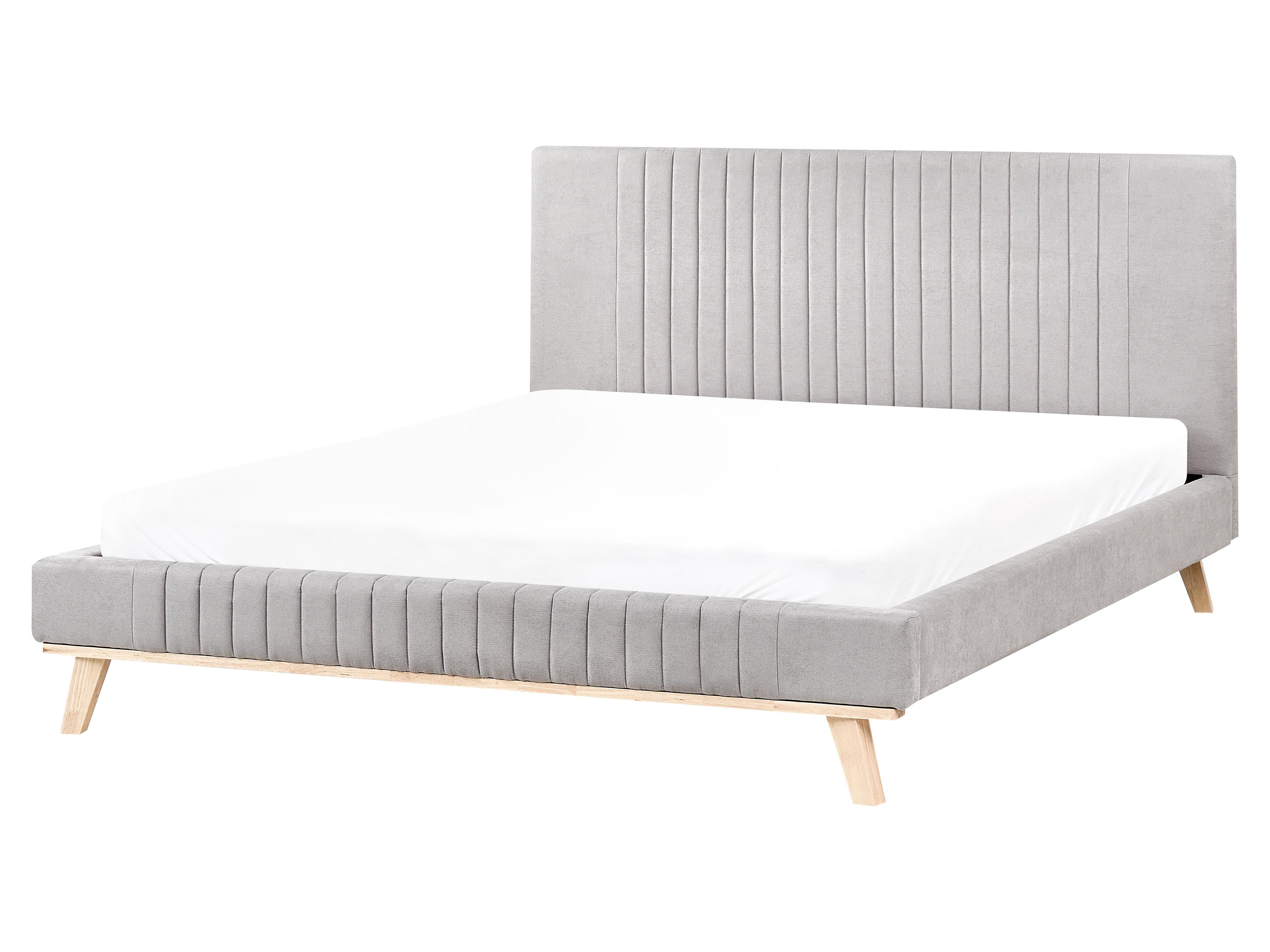 Bed Chenille TALENCE 160 x 200 cm (EU King Size) Light Grey