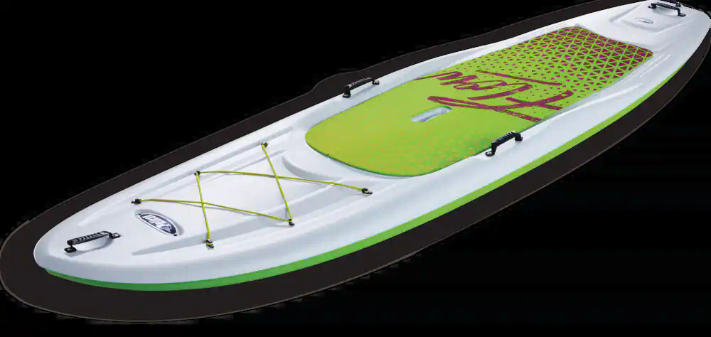Pelican Flow 106 1-Person Stand Up Paddle Board, White/Green, 10.6-ft