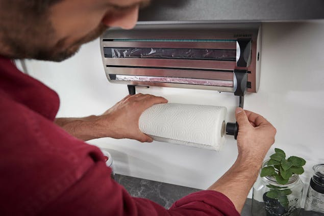 Leifheit Parat Royal Wall Mounted Foil Cling Film & Kitchen Roll Holder Dispenser 25660