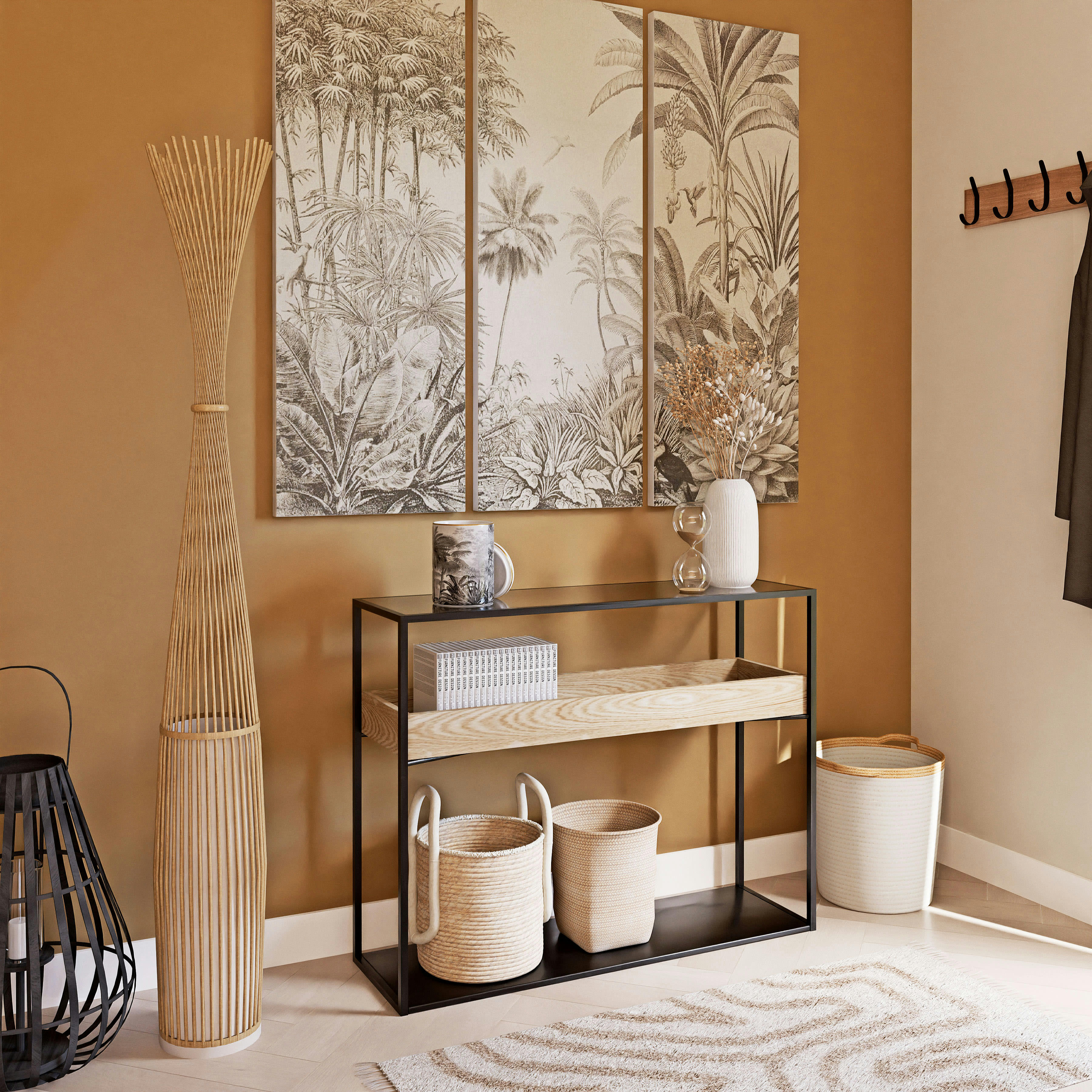 PARADISE - Bougie parfumée en céramique noire et blanche imprimée, 650g