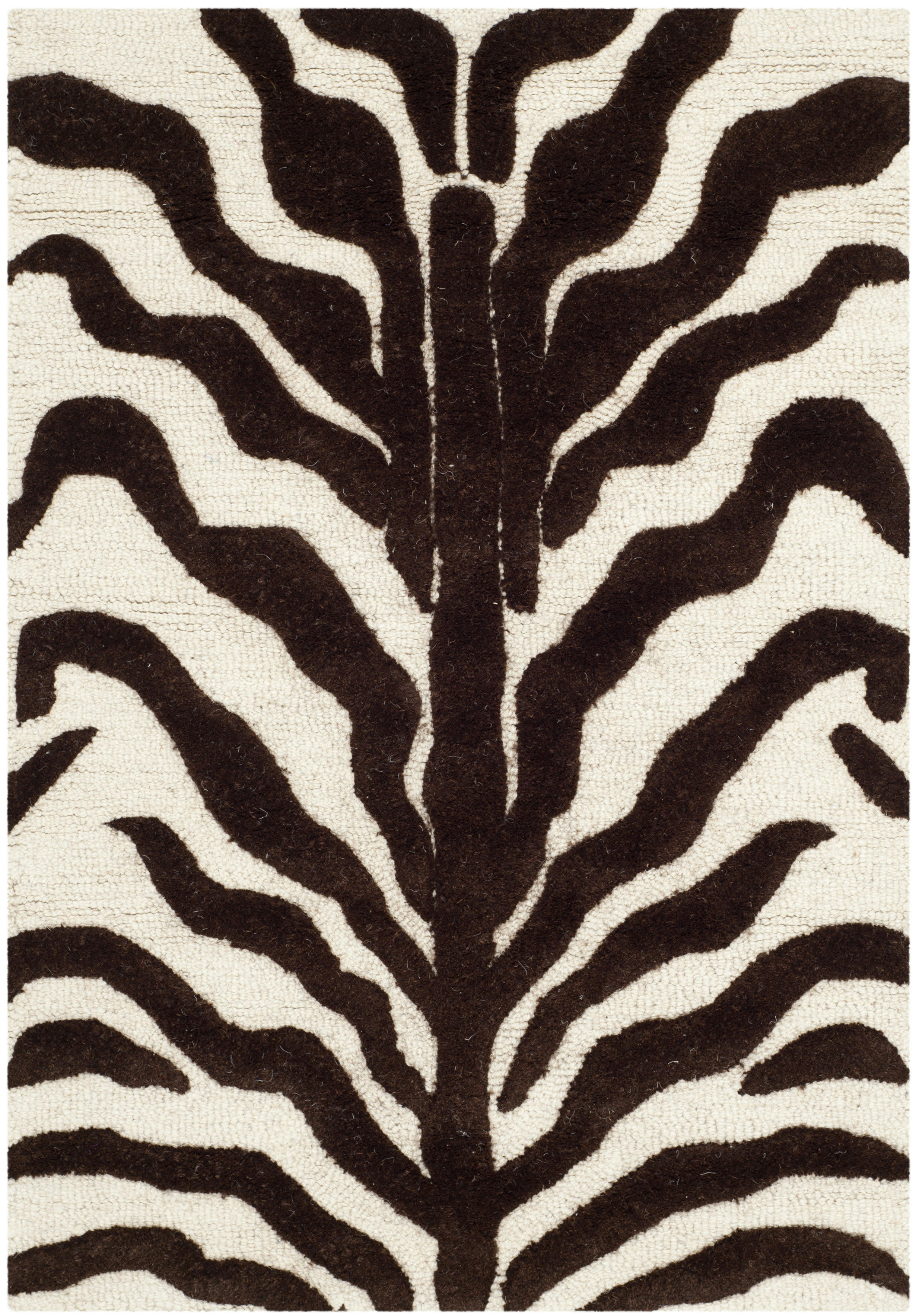 CAMBRIDGE - Tapis de salon interieur en  ivoire & marron, 91 x 152 cm