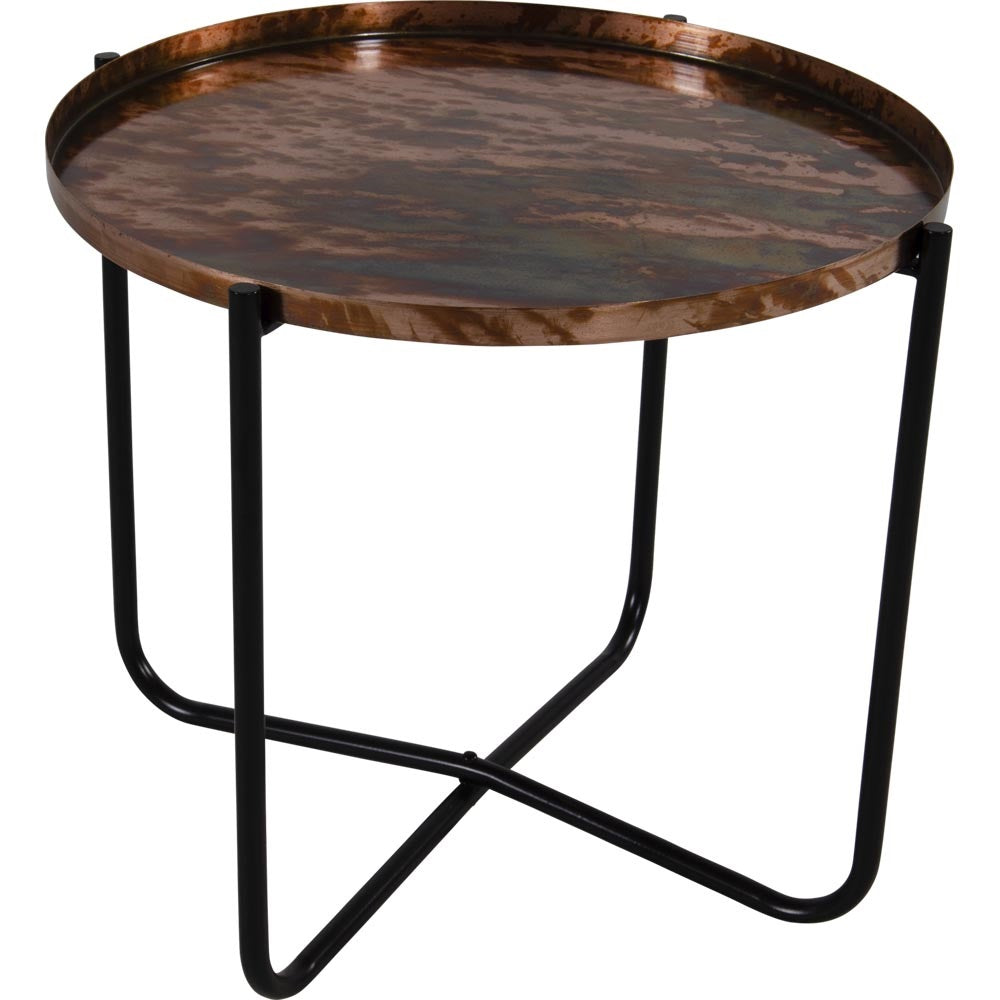 Lesli Living tuintafel oud - koper - Ø60x75cm