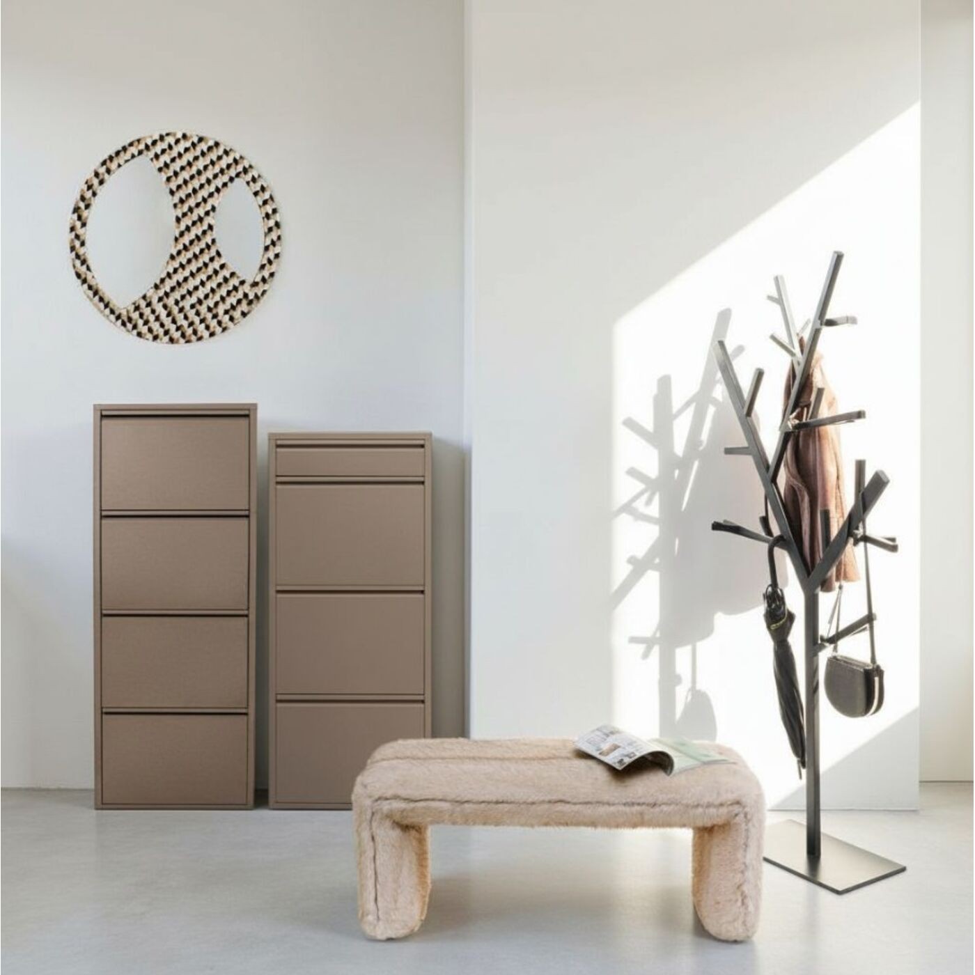 Schoenenkast Caruso taupe 4 laden Kare Design